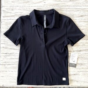 Vuori NWT Pose Fitted ribbed Polo black size M.